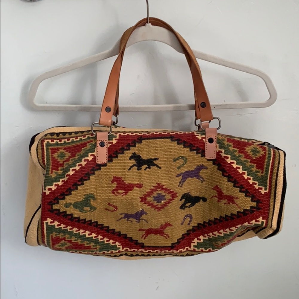 Handmade canvas Leather tote